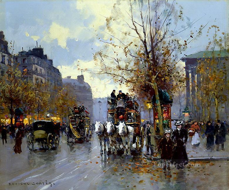 EC omnibus on the place de la madeleine 1 Parisian Oil Paintings